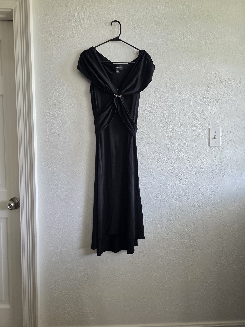 Witchy Whimsigoth Connected Apparel Black Knot-Front Maxi Dress
